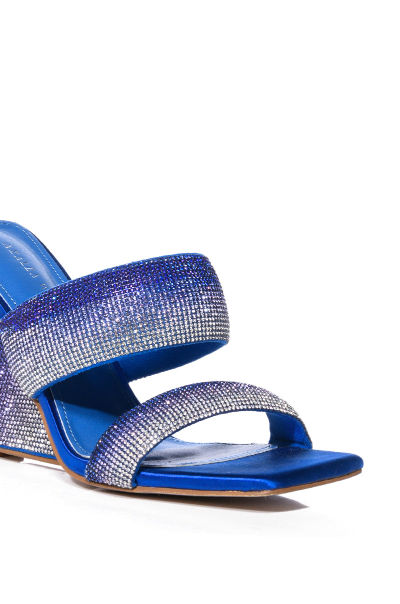 AZALEA WANG SAWYER BLUE SLIP ON SANDAL