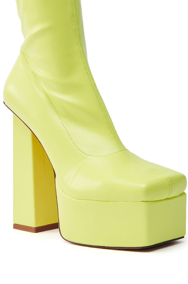 AZALEA WANG MADDER LIME PLATFORM BOOTIE