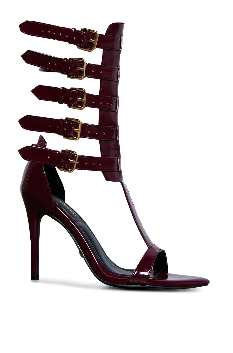 AZALEA WANG CHERELL BURGUNDY SANDAL