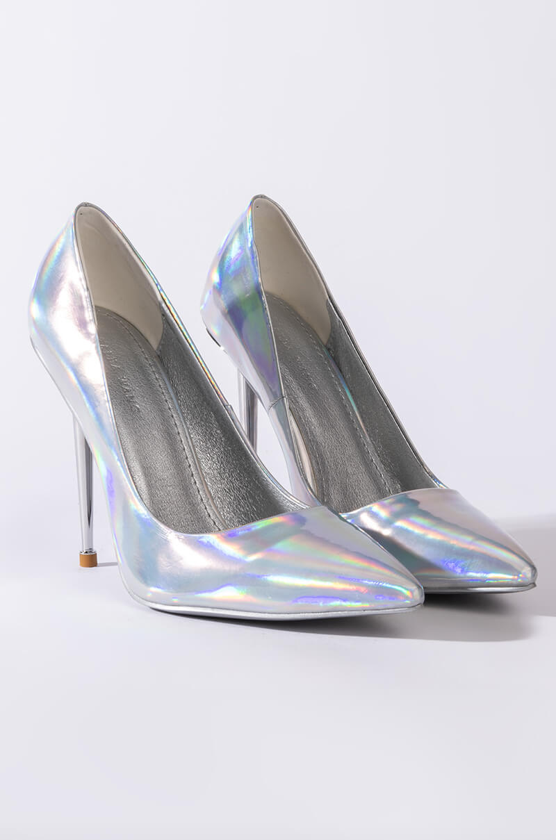 AZALEA WANG OFF THE GRID STILETTO PUMP IN SILVER