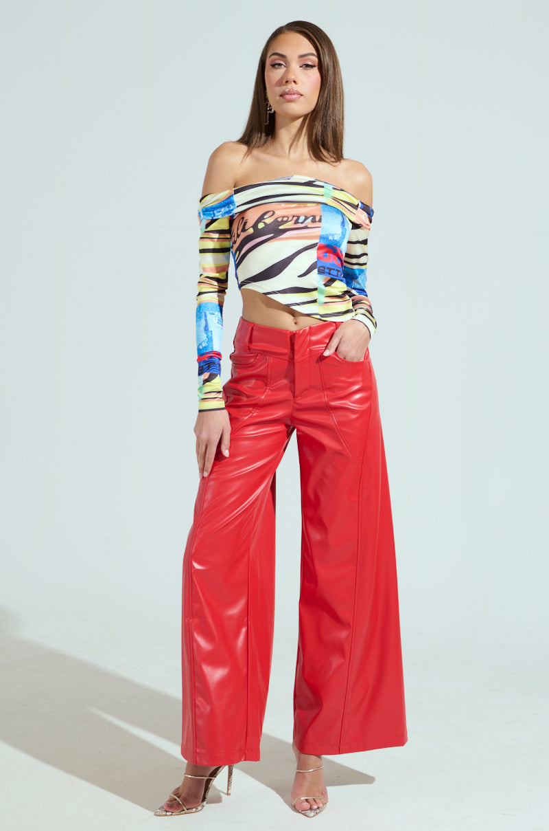 VERONICA WIDE LEG LEATHER PANTS