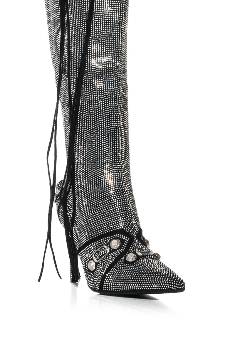 AZALEA WANG MAEVE STILETTO BOOT IN SILVER