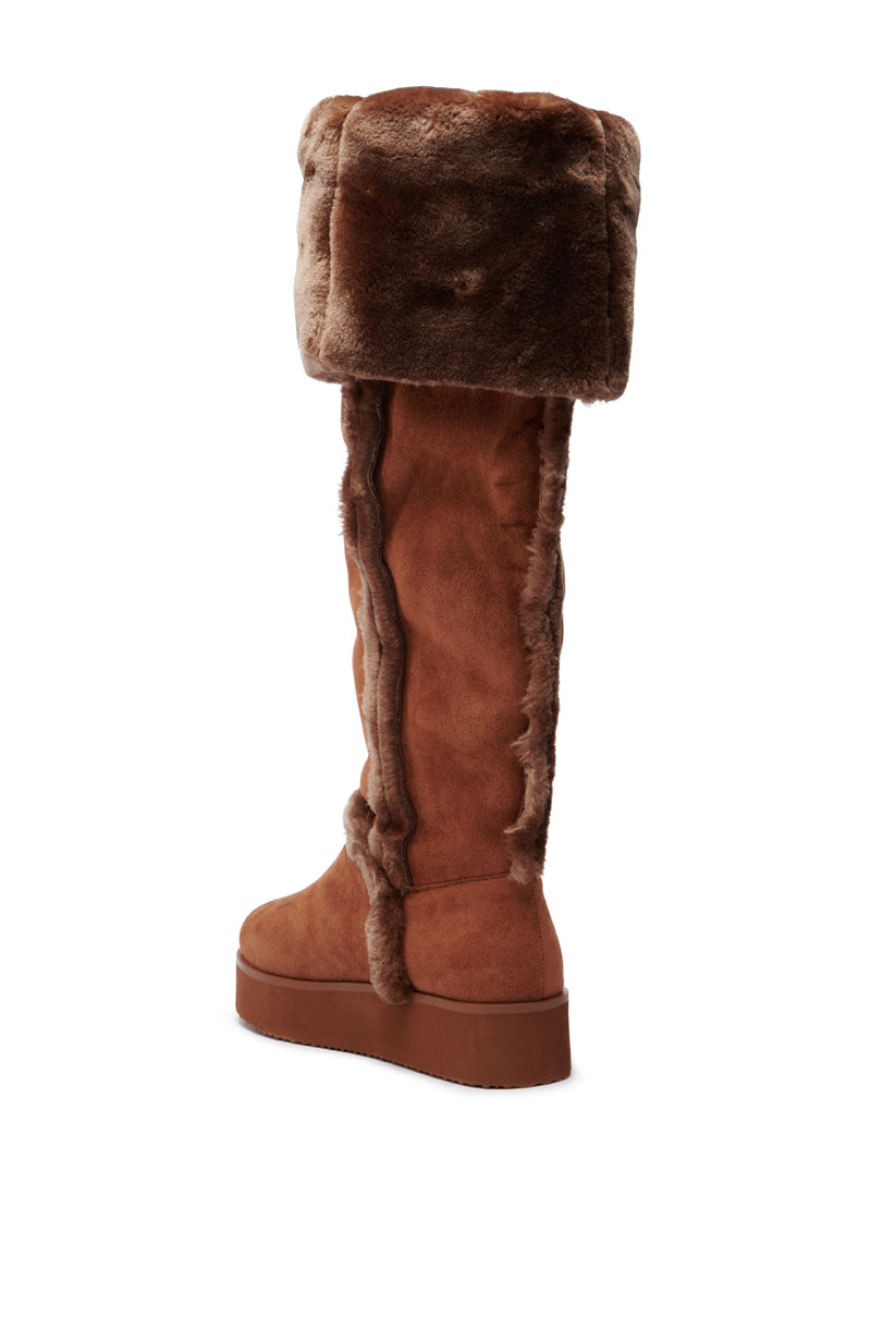 AZALEA WANG ICELANDER BROWN FUR BOOT