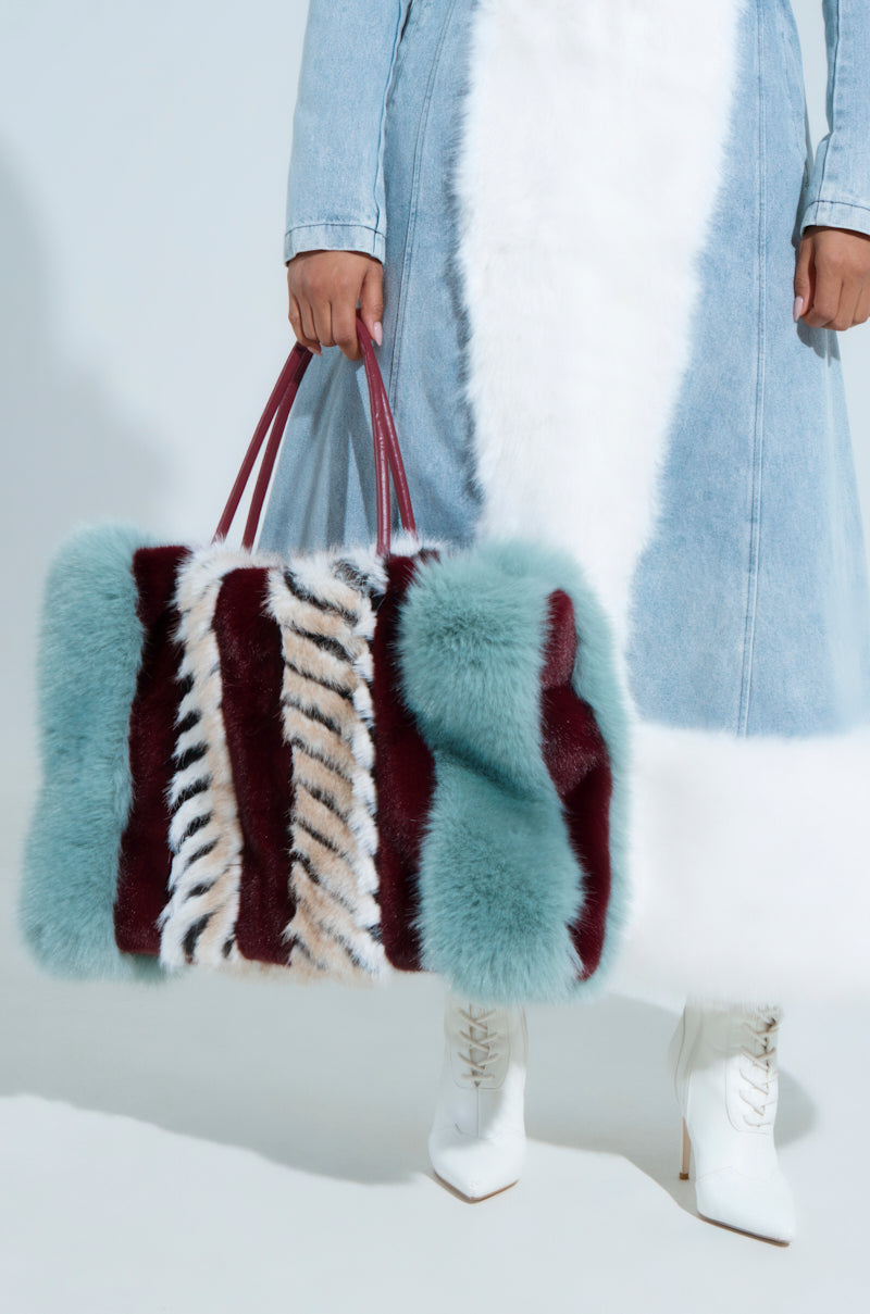 HAVE IT ALL FAUX FUR TOTE