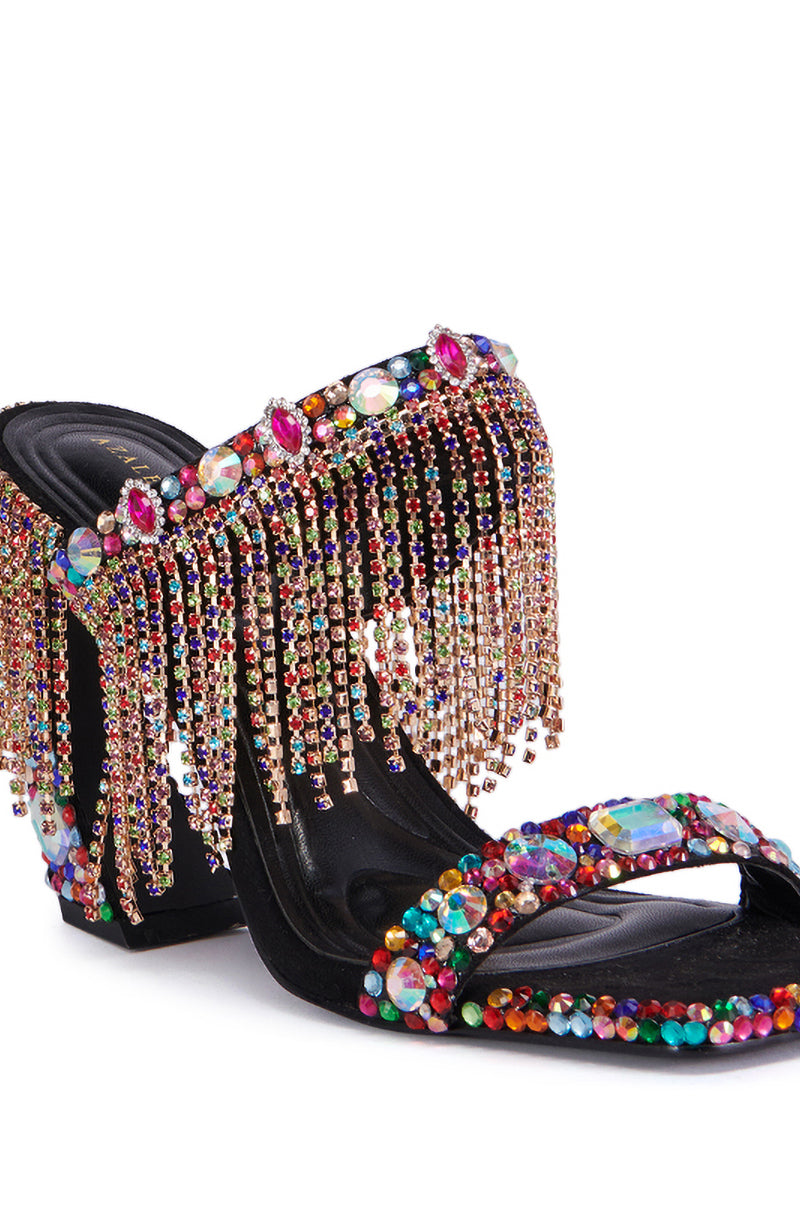 AZALEA WANG SPICED MULTI EMBELLISHED RHINESTONE SANDAL