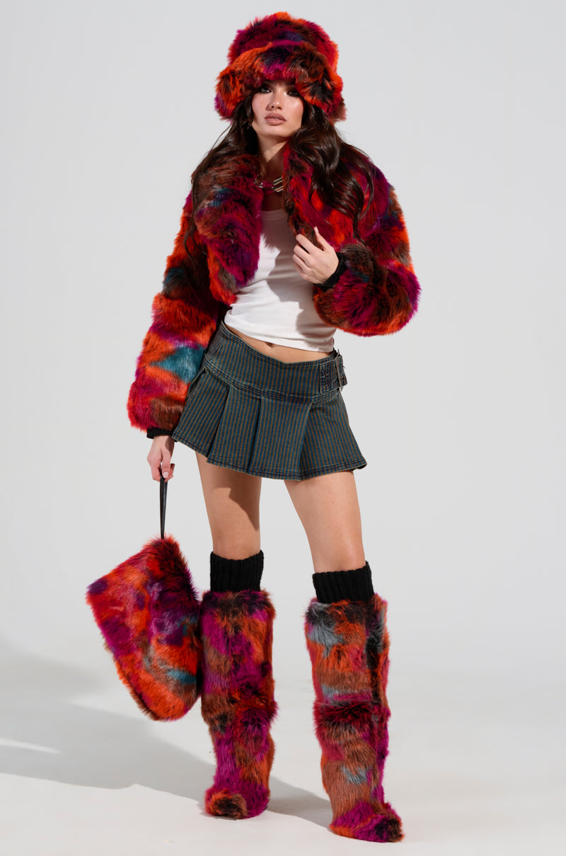 UPSETTER CROP FAUX FUR JACKET