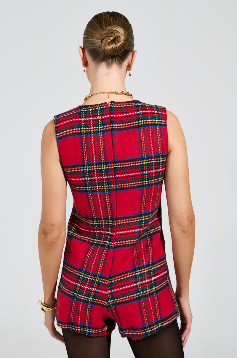 BEST DRESSED PLAID MINI DRESS IN RED