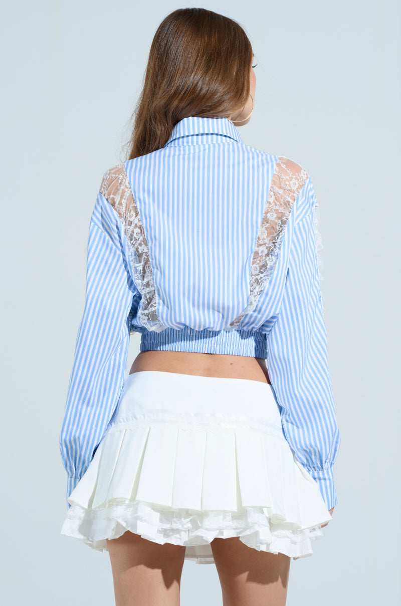 KAYLEE LACE PANEL BUTTON DOWN