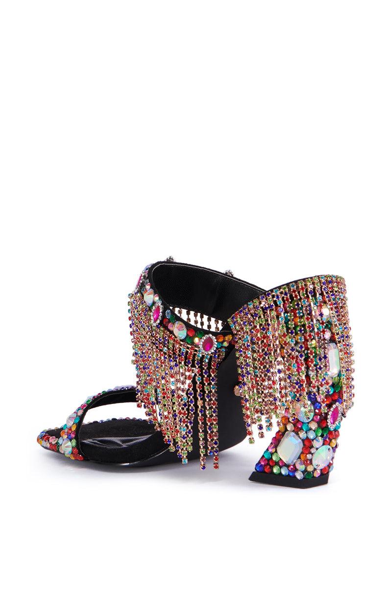 AZALEA WANG SPICED MULTI EMBELLISHED RHINESTONE SANDAL