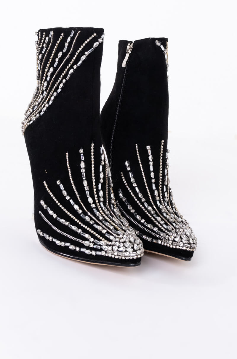 AZALEA WANG COME ALIVE AT NIGHT STILETTO BOOTIE IN BLACK