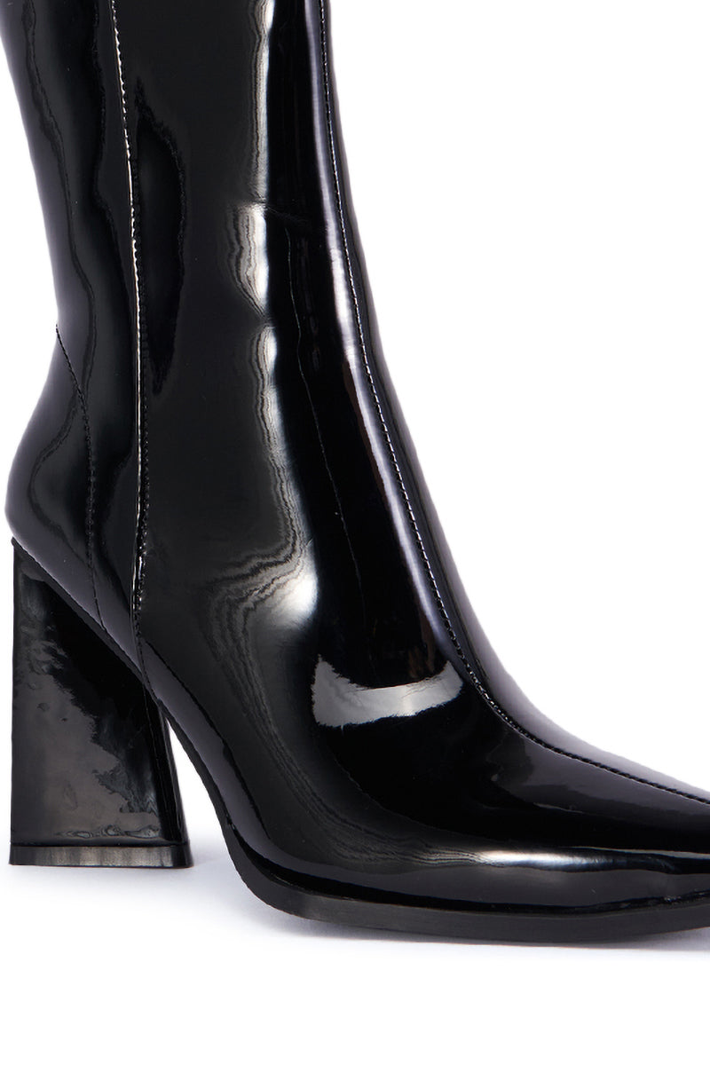 AZALEA WANG KIRIGAN BLACK PATENT BOOTIE