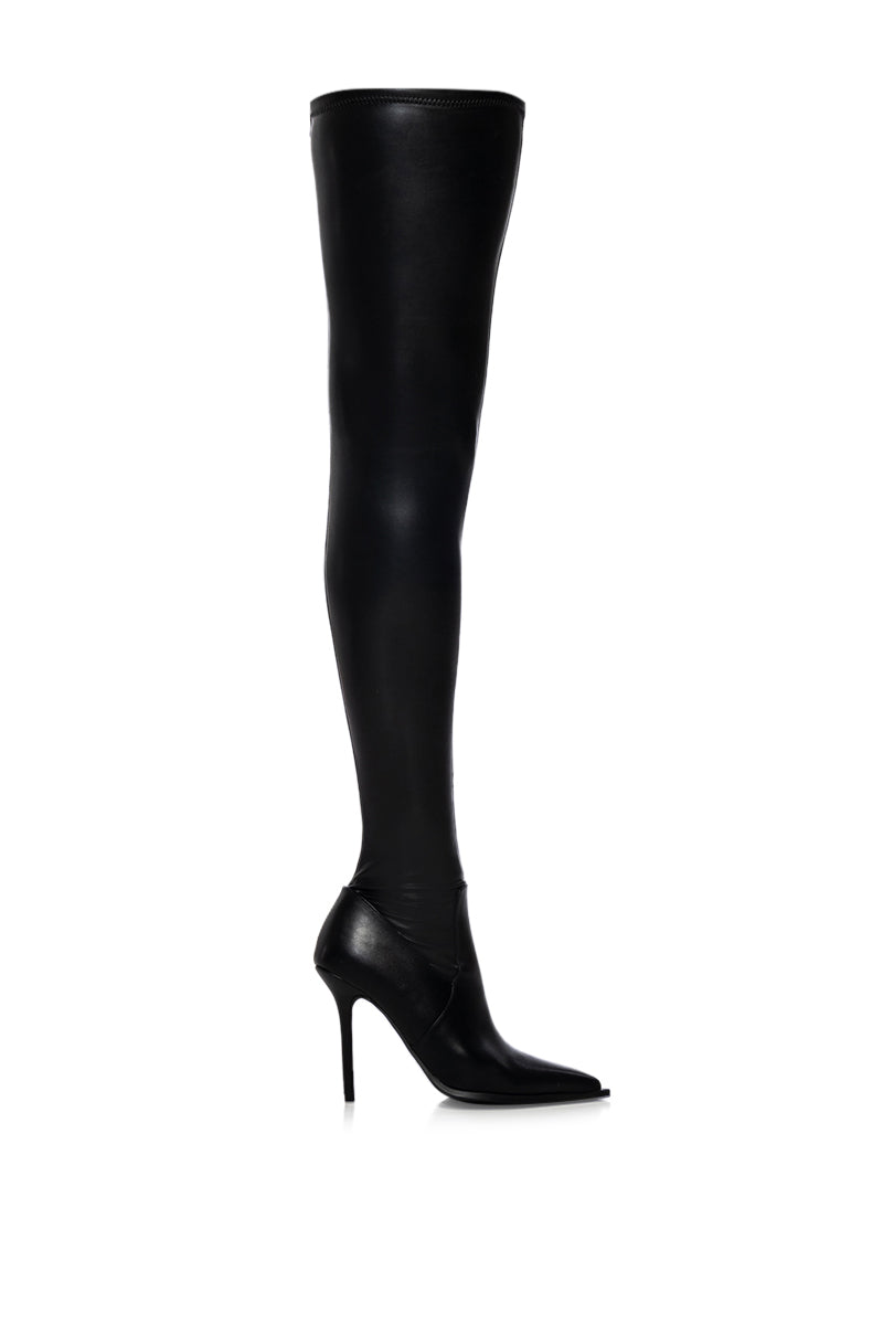 AZALEA WANG MILEY STILETTO STRETCH BOOT WITH 4 WAY STRETCH IN BLACK