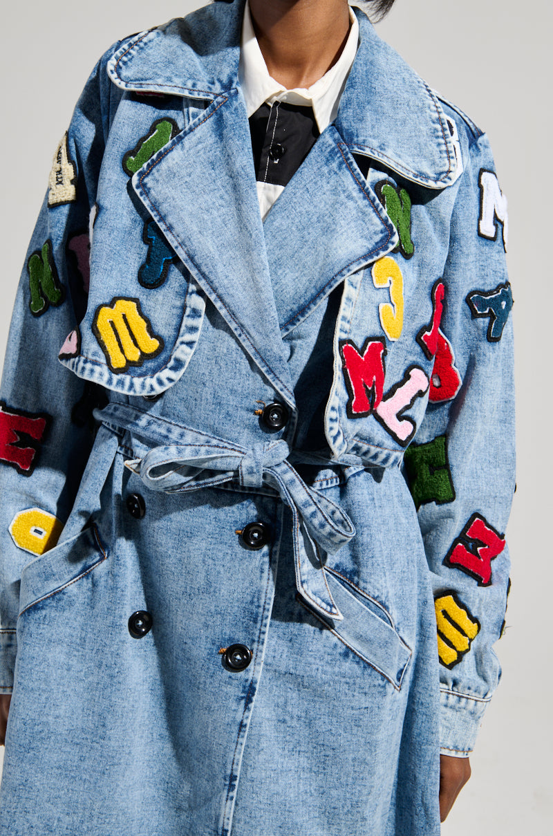 TAKE NOTES DENIM TRENCH