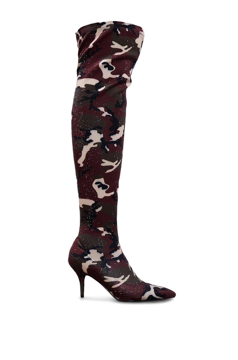 AZALEA WANG GLITTERIE CAMO BOOT