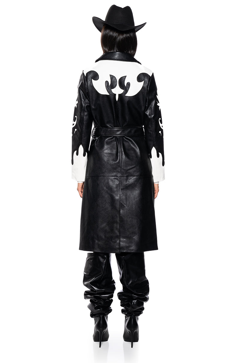 ROBOT COWGIRL PU TRENCH JACKET