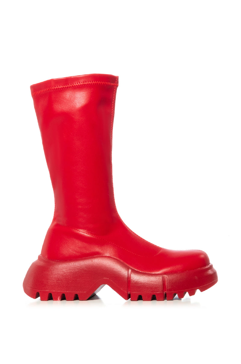 AZALEA WANG SWEETBAY RED FUTURISTIC BOOT