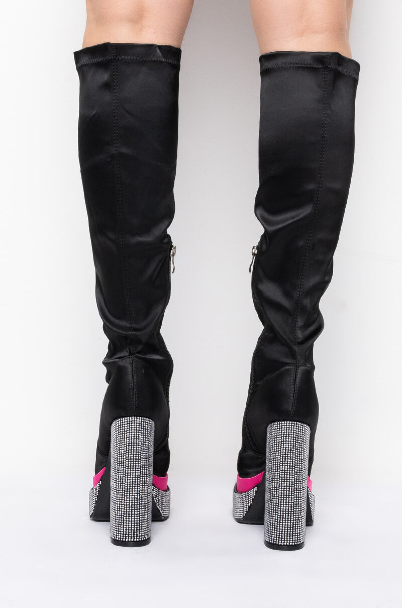 AZALEA WANG NAME YOUR PRICE CHUNKY BOOT IN BLACK