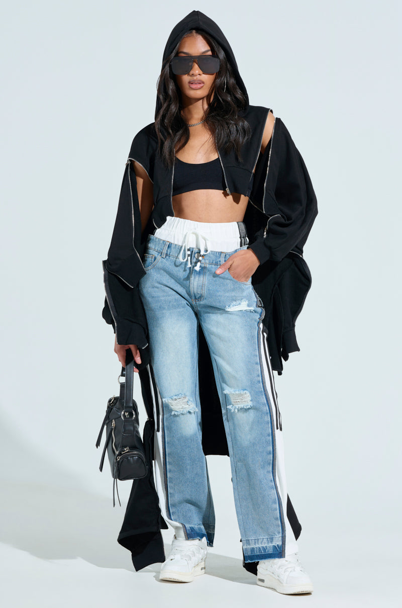 GET WITH IT DENIM TRACK PANT