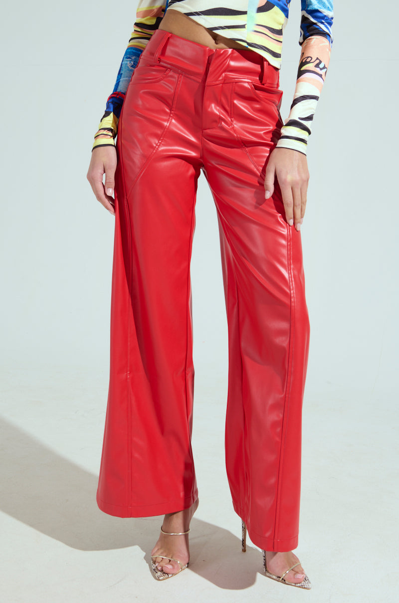 VERONICA WIDE LEG LEATHER PANTS