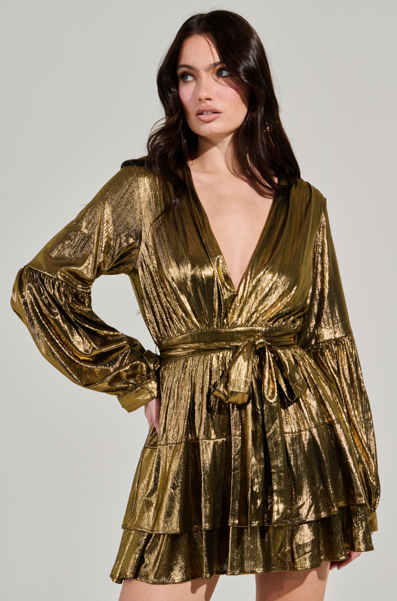 GLOW BABY METALLIC MINI DRESS