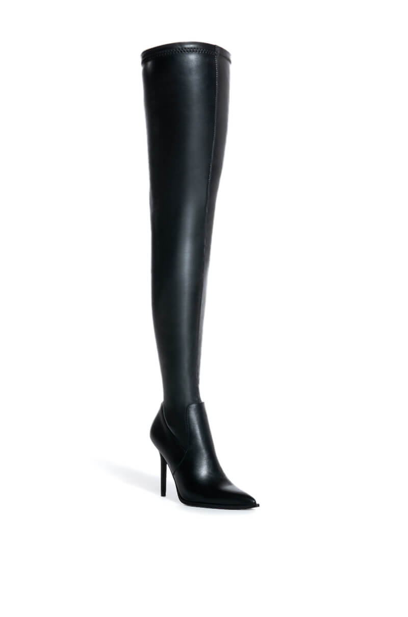 AZALEA WANG MILEY STILETTO STRETCH BOOT WITH 4 WAY STRETCH IN BLACK