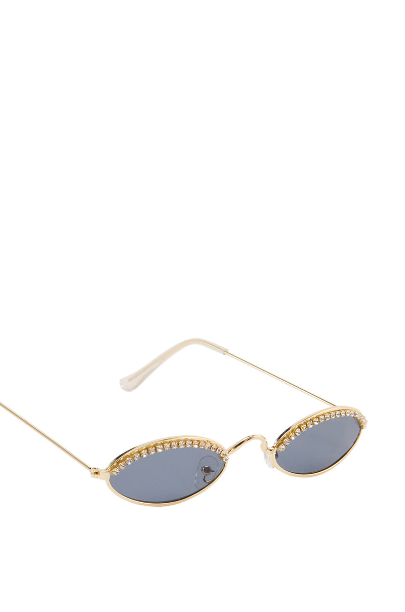 SEE MY DRIP OVAL RHINESTONE SUNGLASSES