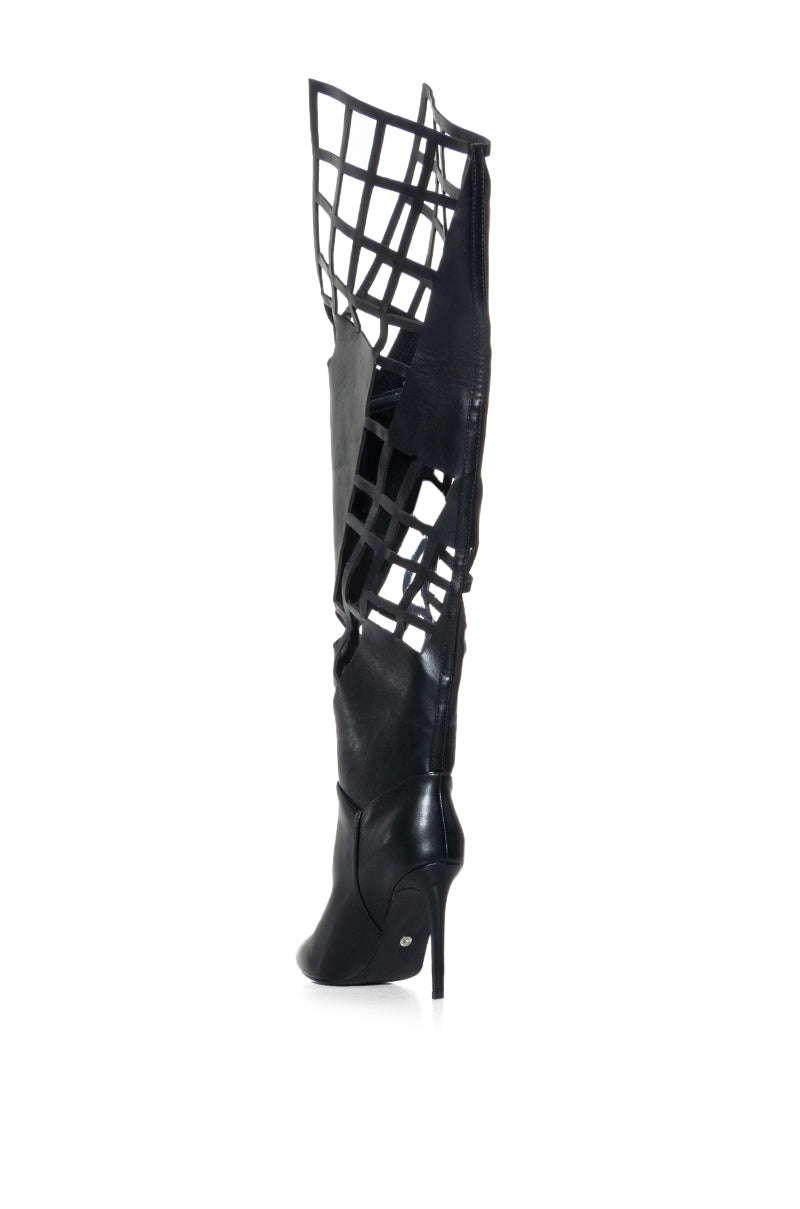 AZALEA WANG KIWANO BLACK CUT OUT BOOT