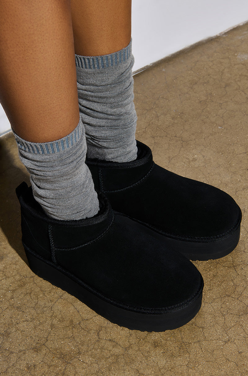 UGG CLASSIC ULTRA MINI PLATFORM IN BLACK