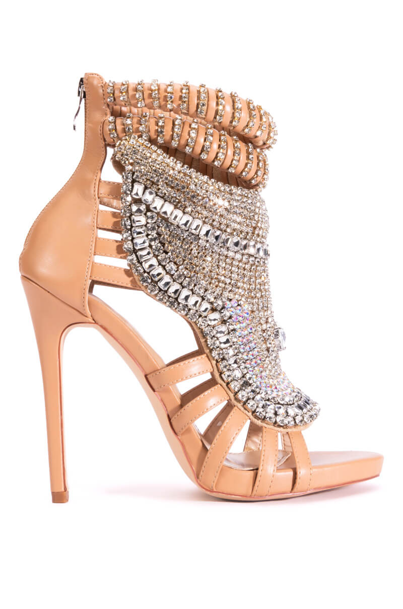 AZALEA WANG PUSH YOUR LUCK STILETTO SANDAL IN NUDE