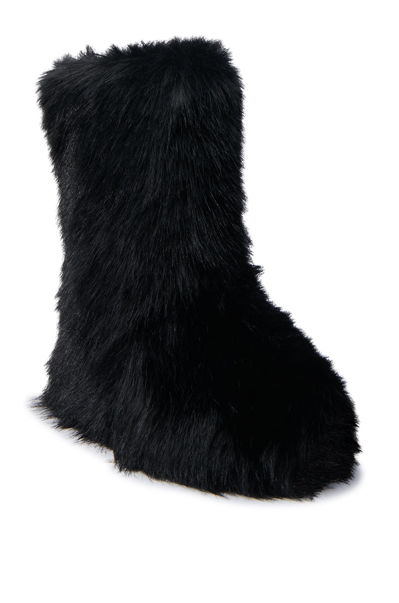 MELANIE BLACK FURRY BOOTIE