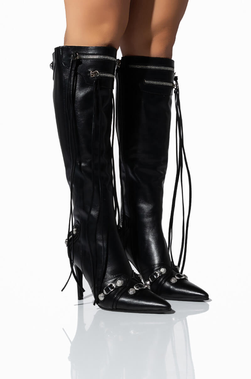 AZALEA WANG MAEVE BLACK STILETTO BOOT