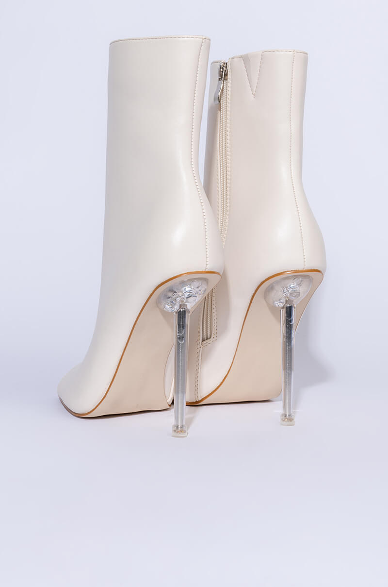AZALEA WANG WHEN THE SUN GOES DOWN STILETTO BOOTIE IN BONE