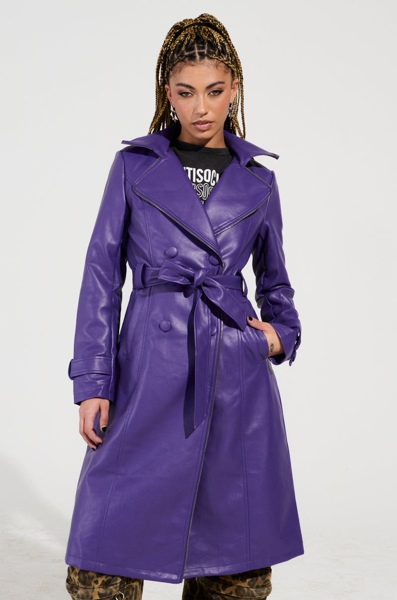 SANDO ZIPPER TRIM TRENCH IN PURPLE