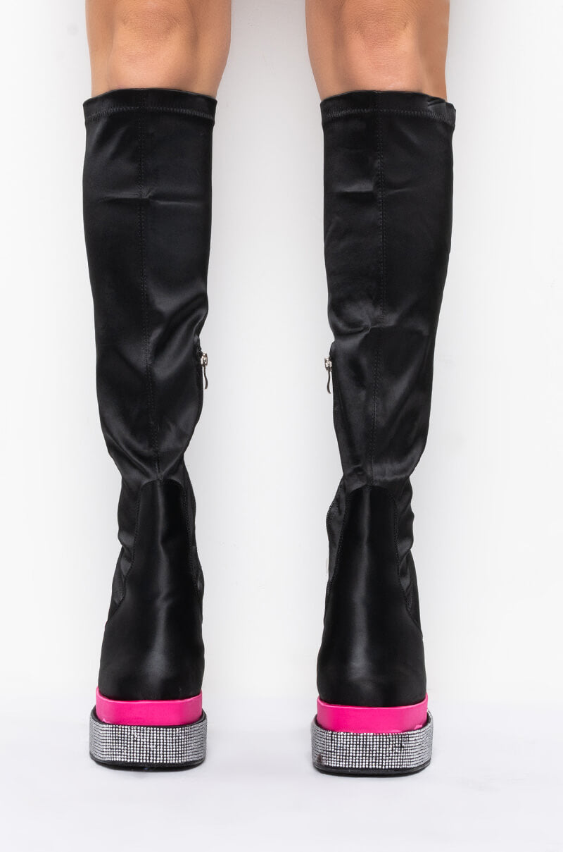 AZALEA WANG NAME YOUR PRICE CHUNKY BOOT IN BLACK