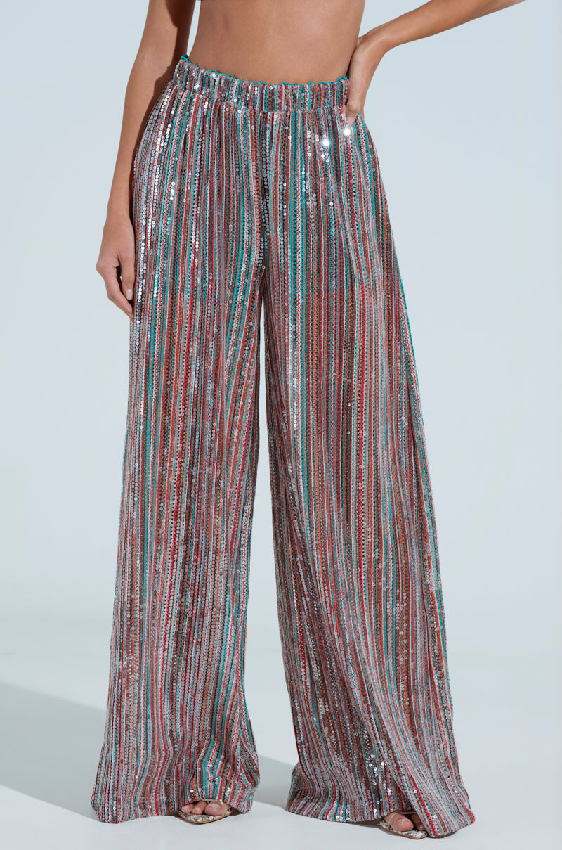 TAYLOR SEQUIN WIDE LEG PANTS