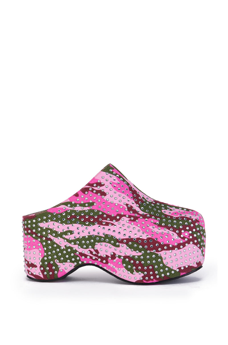 AZALEA WANG EMBELLISHED CAMO CLOG