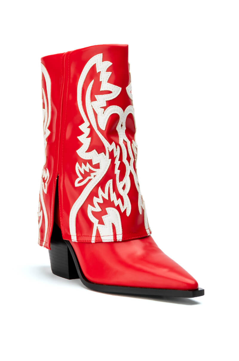 AZALEA WANG ESPERANZA WESTERN BOOTIE IN RED