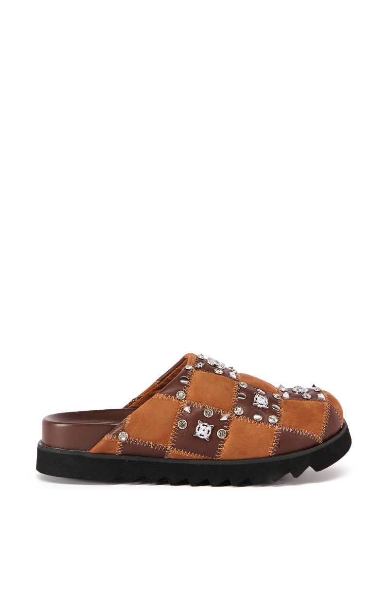 AZALEA WANG FISCHER TAN STUDDED SLIP ON FLAT