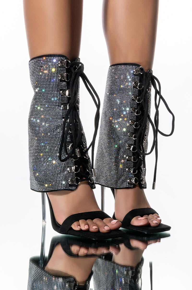 AZALEA WANG OUT ALL NIGHT STILETTO SANDAL IN BLACK