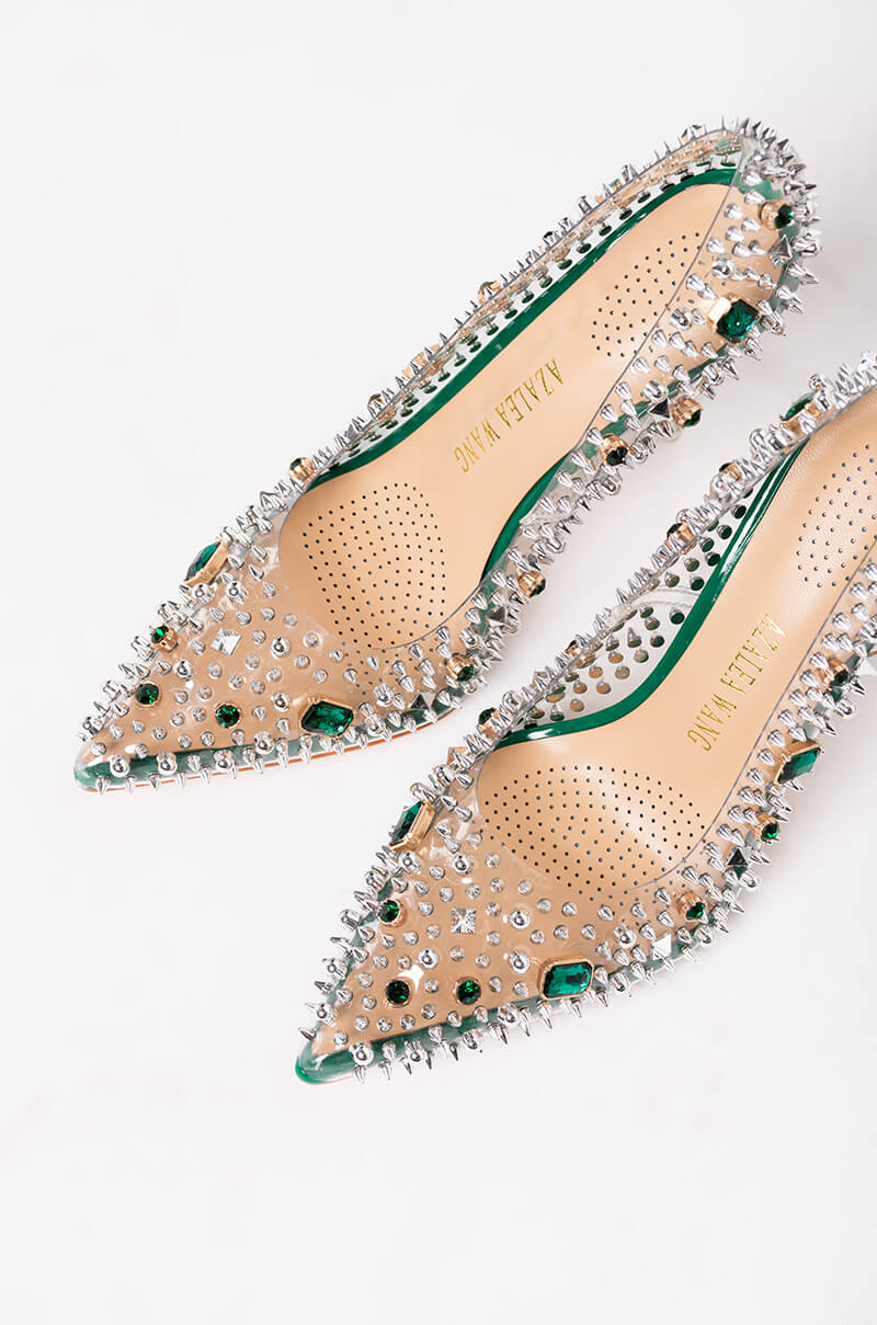 AZALEA WANG ADD A LITTLE SPICE STILETTO PUMP IN GREEN