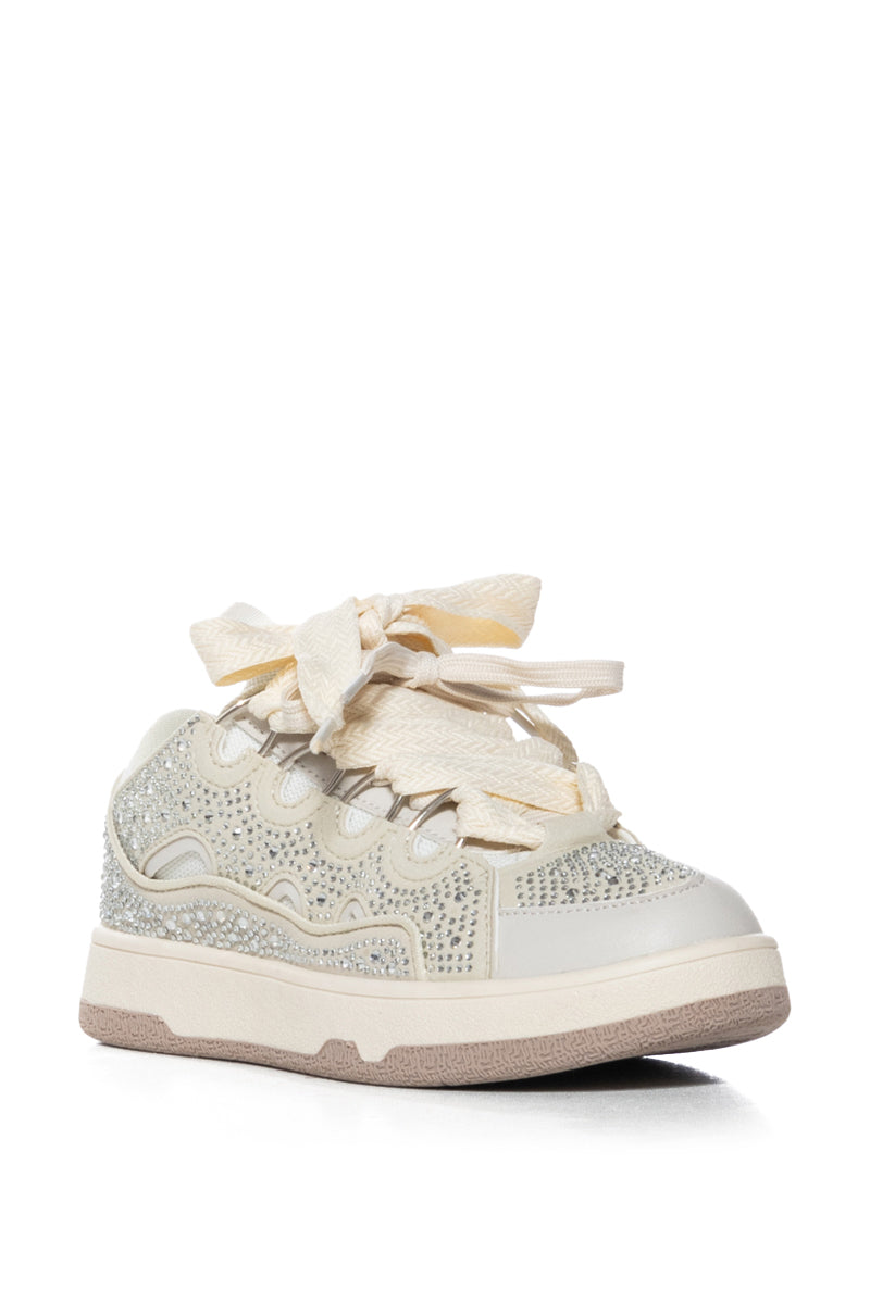 AZALEA WANG CINNABAR TAN EMBELLISHED SNEAKER