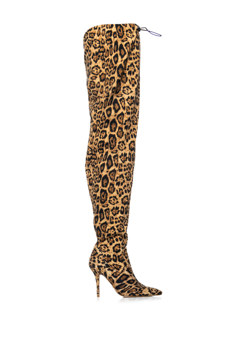 AZALEA WANG MANTIS BAGGY THIGH HIGH BOOT IN LEOPARD