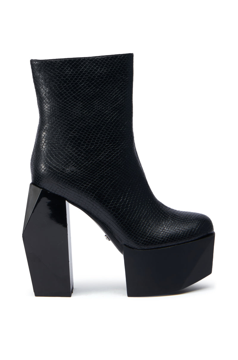 AZALEA WANG CELLINA SNAKE CHUNKY PLATFORM BOOTIE