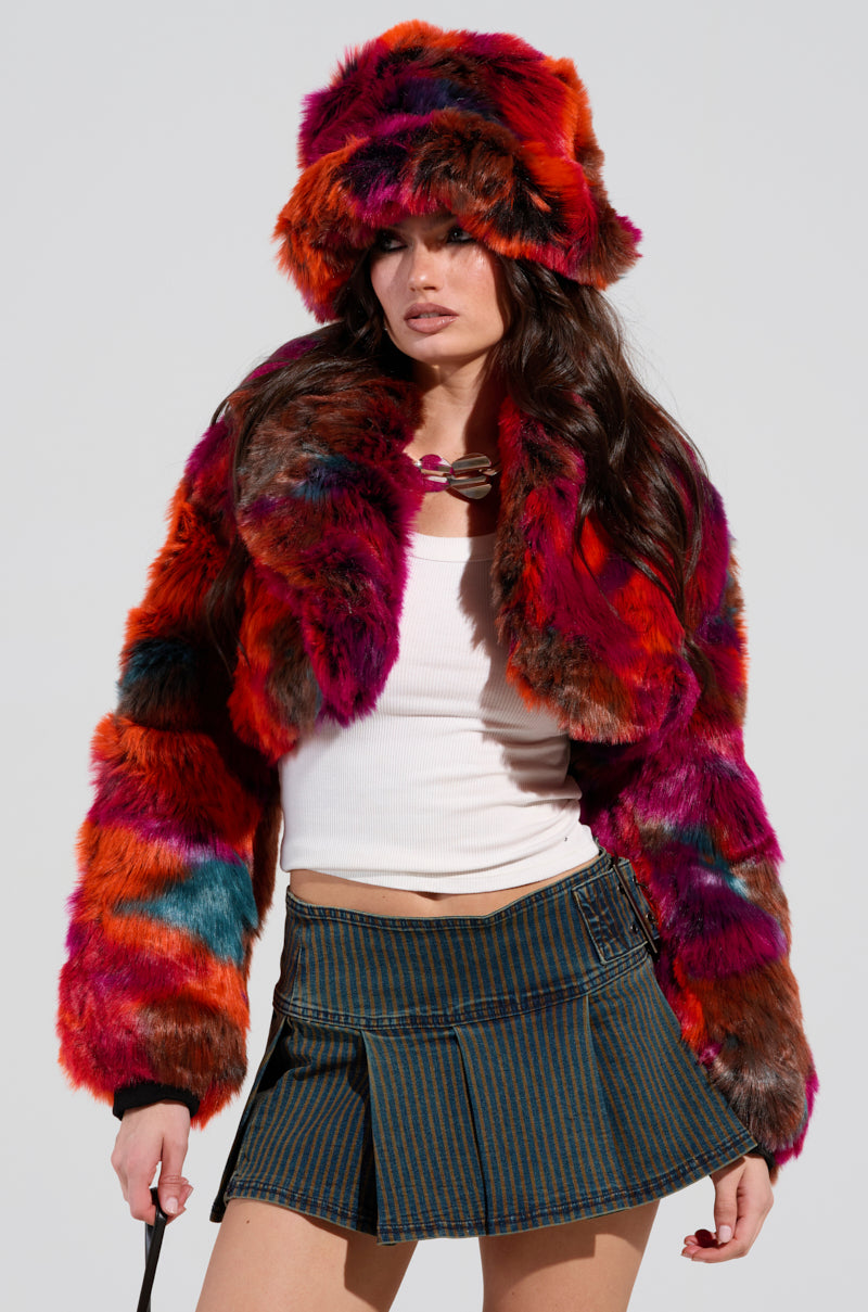 UPSETTER CROP FAUX FUR JACKET