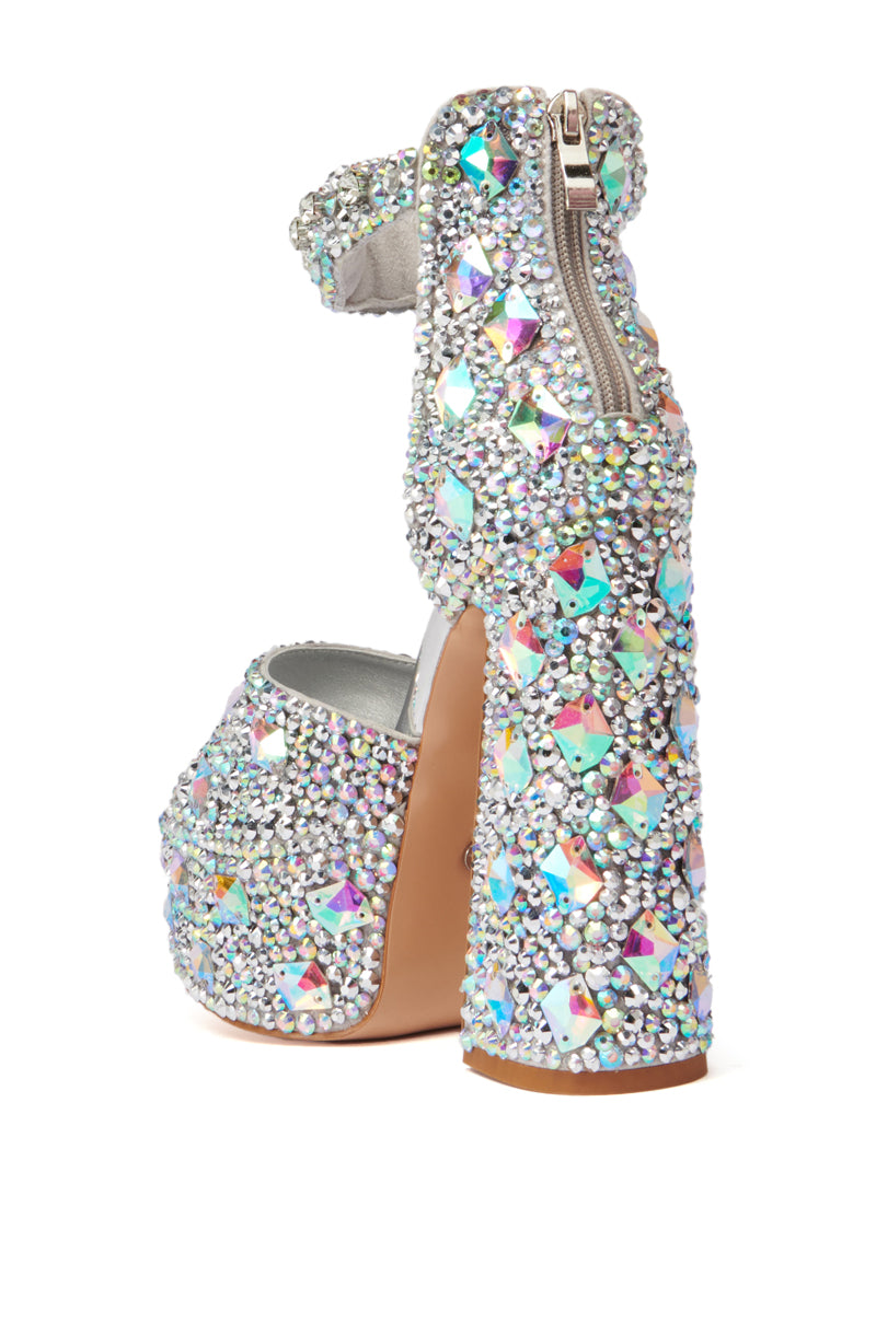 AZALEA WANG AMORIE MULTI EMBELLISHED PLATFORM SANDAL