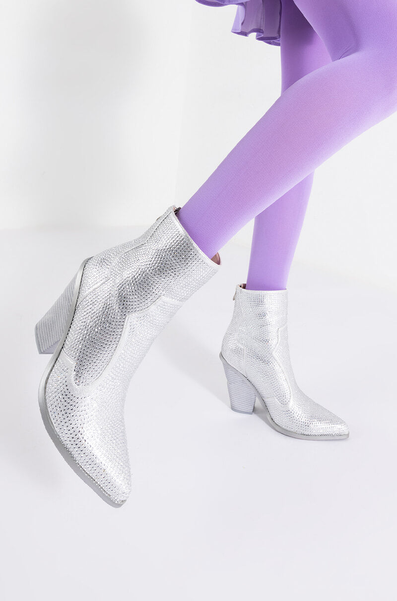 AZALEA WANG WHY SO SERIOUS CHUNKY BOOTIE IN SILVER