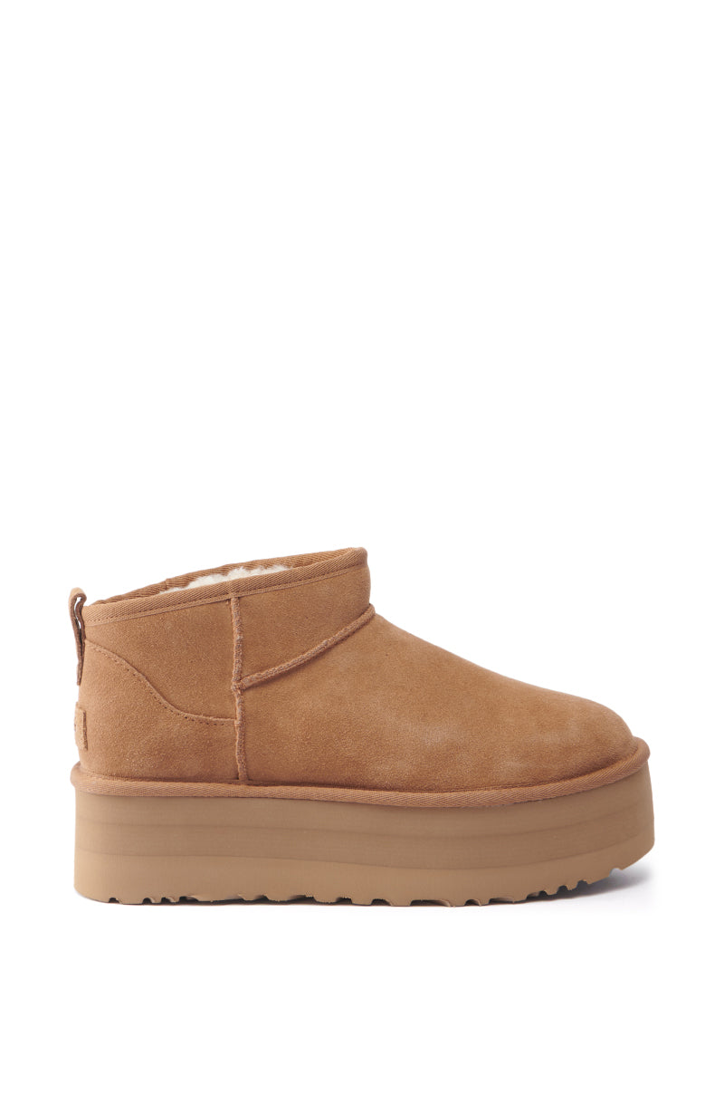 UGG CLASSIC ULTRA MINI PLATFORM IN CHESTNUT