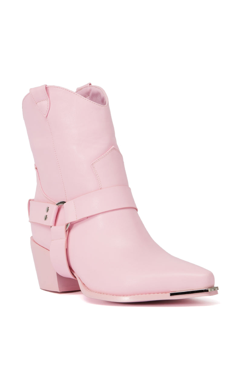 AZALEA WANG JOAKIMA PINK WESTERN BOOTIE