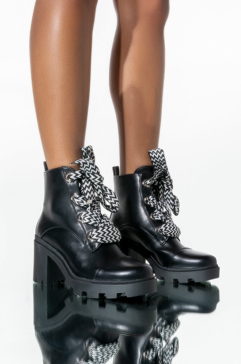 AZALEA WANG TAKE IT OUT BACK CHUNKY BOOTIE IN BLACK