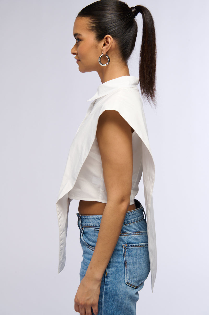 ALWAYS GIVING BUTTON DOWN POPLIN BLOUSE